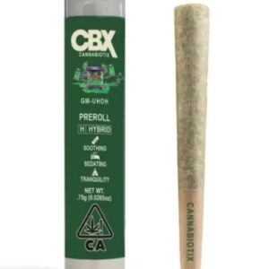 Buy CBX GM-UHOH Pre-Roll Joint UK online. Cannabiotix award-winning 0.75g hybrid at 29.36% THC, naturally farmed, PGR-free and perfectly flushed. Discreet UK delivery guaranteed